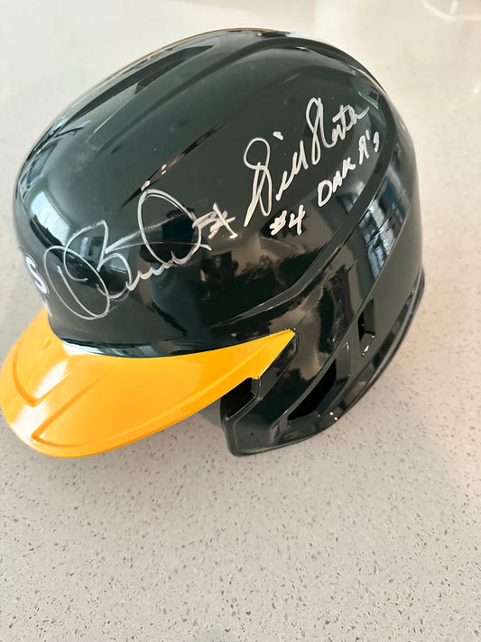 A's Signed helmets